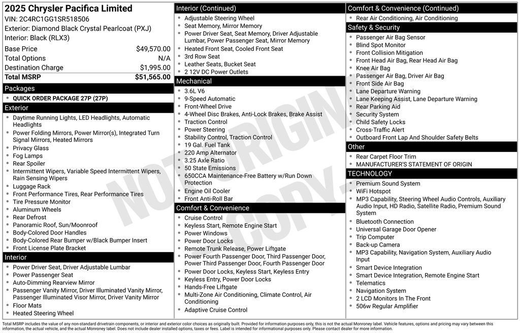 Certified 2025 Chrysler Pacifica Limited FWD image 4
