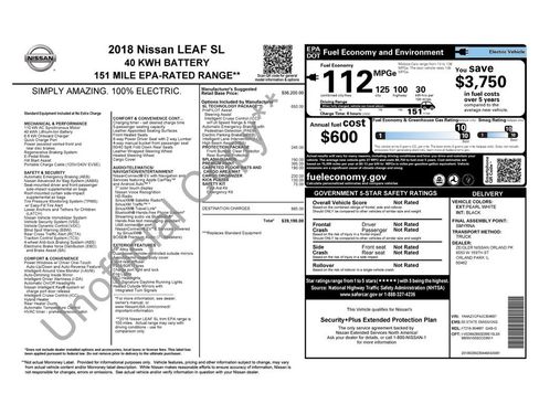 Used 2018 Nissan Leaf SL w/ SL Technology Package FWD image 2