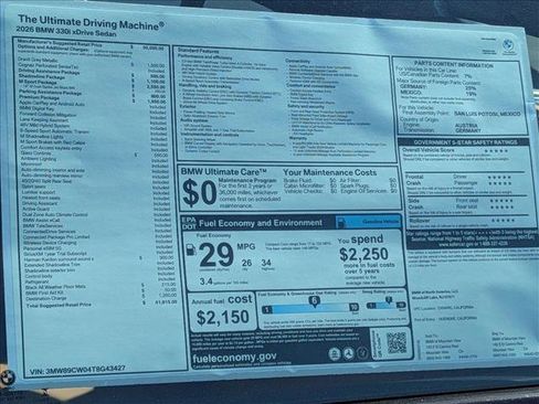 New 2026 BMW 330i xDrive Sedan w/ M Sport Package AWD/4WD image 20