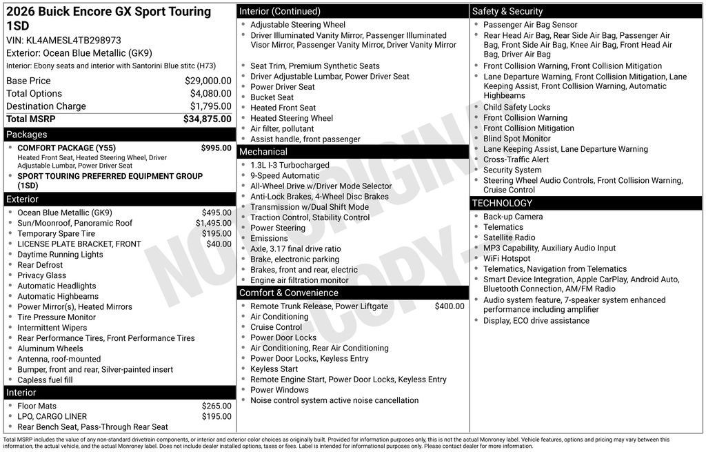 New 2026 Buick Encore GX Sport Touring w/ Comfort Package AWD/4WD image 6