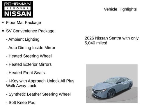 Used 2026 Nissan Sentra SV w/ SV Convenience Package FWD image 8