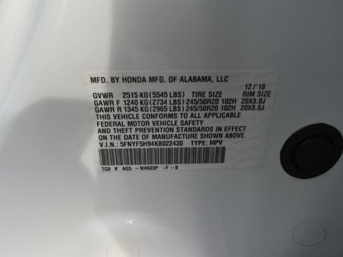 Used 2019 Honda Pilot Touring image 50