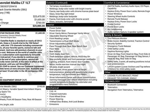 Used 2012 Chevrolet Malibu LT w/ 1LT All-Star Package FWD image 10