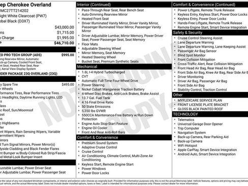 New 2026 Jeep Cherokee Overland w/ Advanced Pro Tech Group image 2