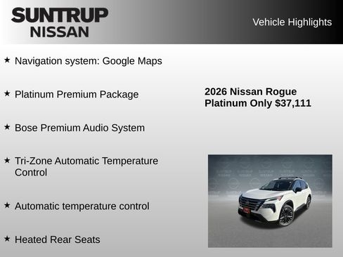 Used 2026 Nissan Rogue Platinum w/ Platinum Premium Package AWD/4WD image 8