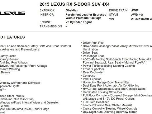 Used 2015 Lexus RX 350 AWD image 17