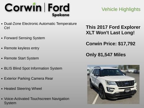 Used 2017 Ford Explorer XLT w/ Equipment Group 202A AWD/4WD image 6