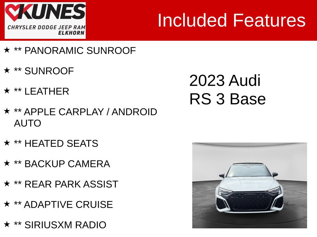 Used 2023 Audi RS 3 AWD/4WD image 2