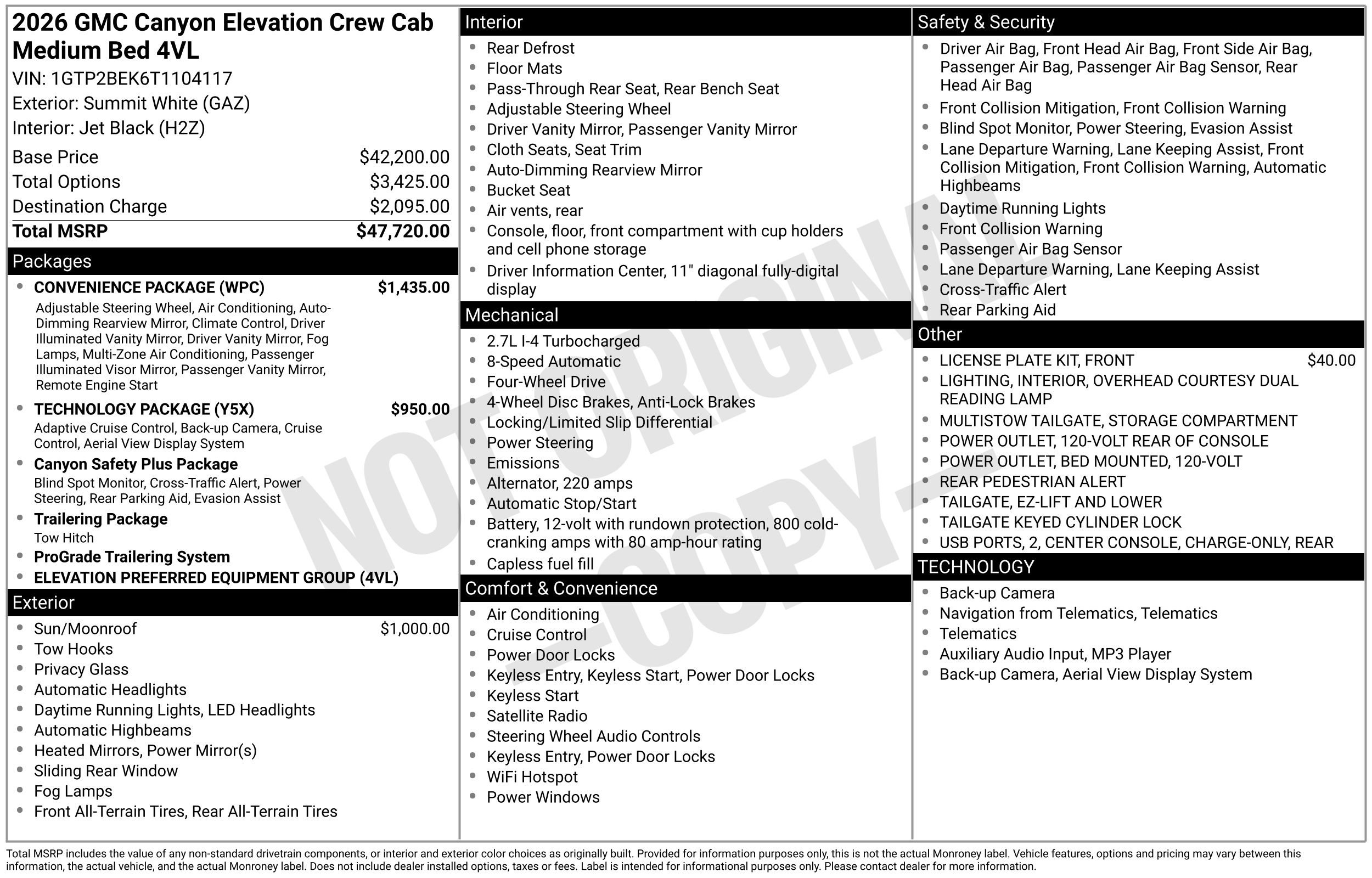 New 2026 GMC Canyon Elevation w/ Convenience Package AWD/4WD image 3