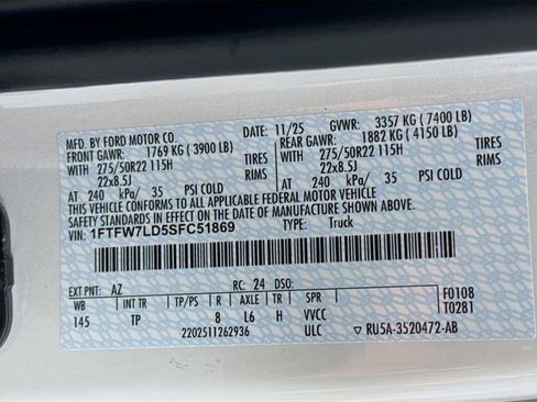 New 2025 Ford F150 Platinum w/ Equipment Group 703A Plus image 40