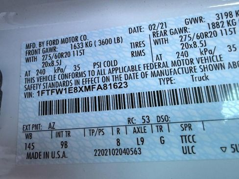 Used 2021 Ford F150 Platinum w/ Equipment Group 701A High image 29