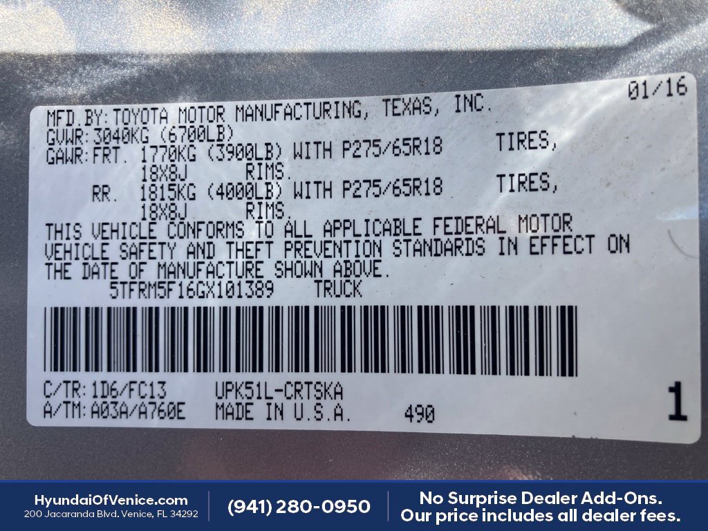 Used 2016 Toyota Tundra SR5 w/ SR5 Upgrade Package RWD image 21