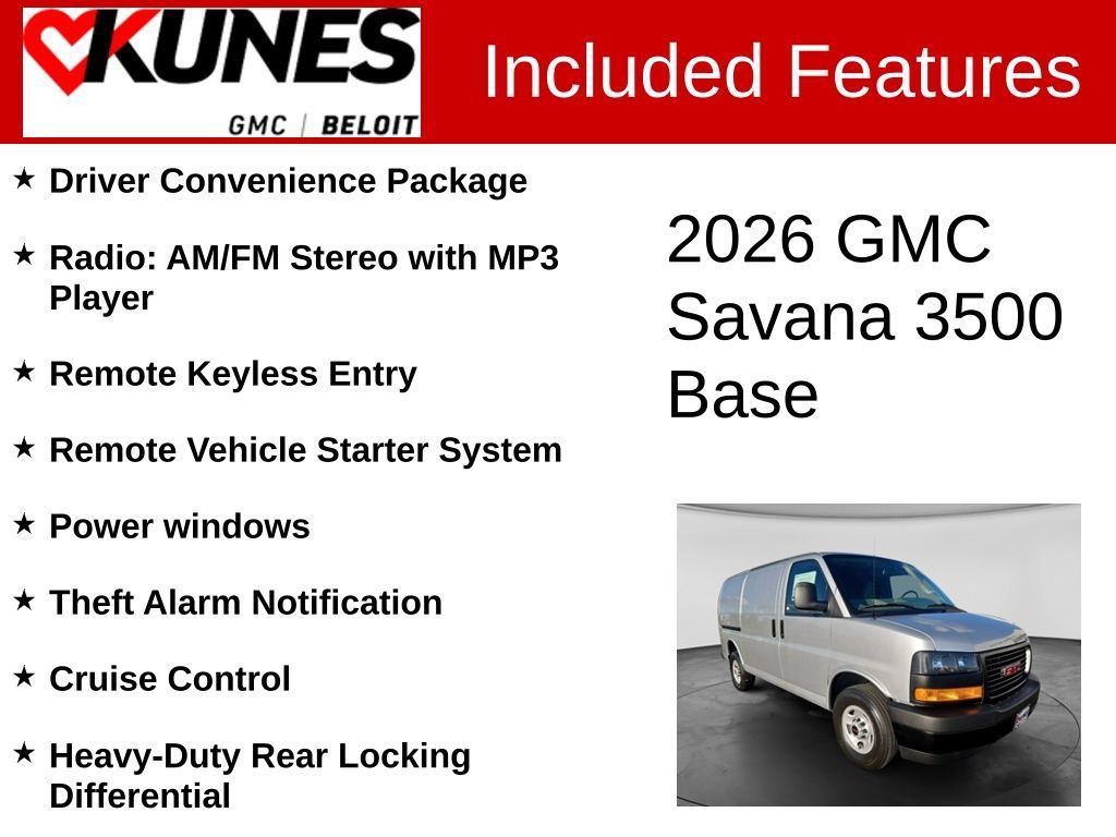 New 2026 GMC Savana 3500 w/ Driver Convenience Package RWD image 2