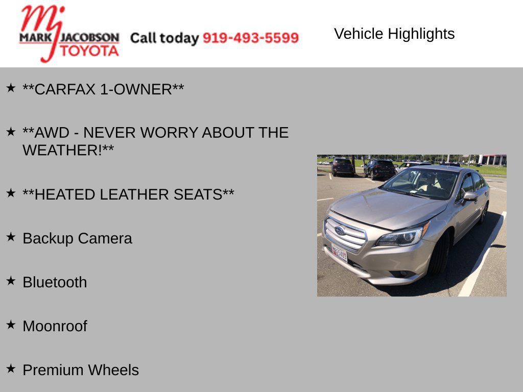 Used 2016 Subaru Legacy 2.5i Limited AWD/4WD image 5