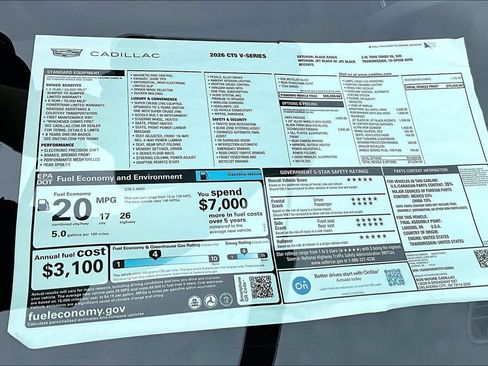 New 2026 Cadillac CT5 V w/ LPO, ONYX Package AWD/4WD image 14