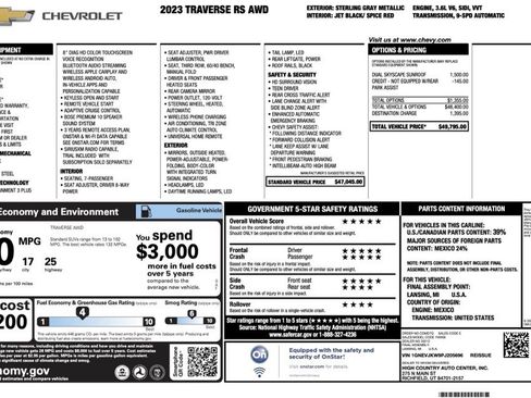 Used 2023 Chevrolet Traverse RS image 32