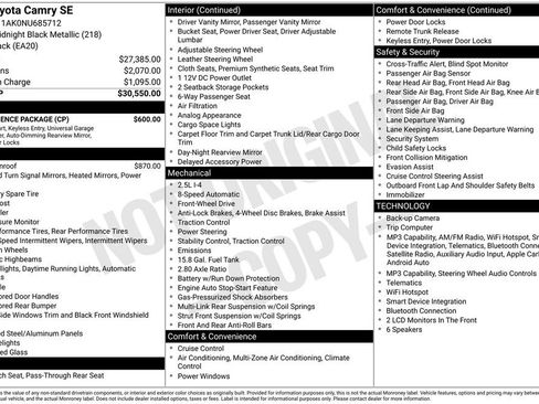 Certified 2022 Toyota Camry SE w/ Convenience Package FWD image 31