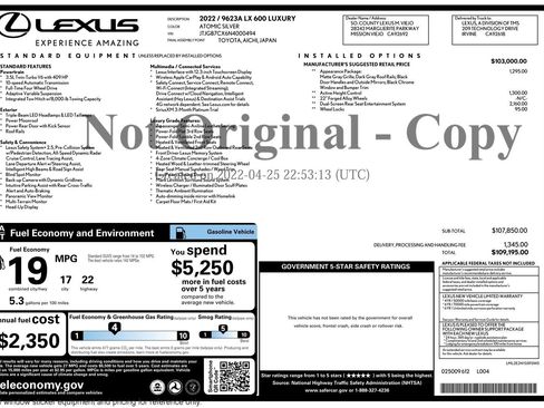 Used 2022 Lexus LX 600 4WD w/ Luxury Package image 3