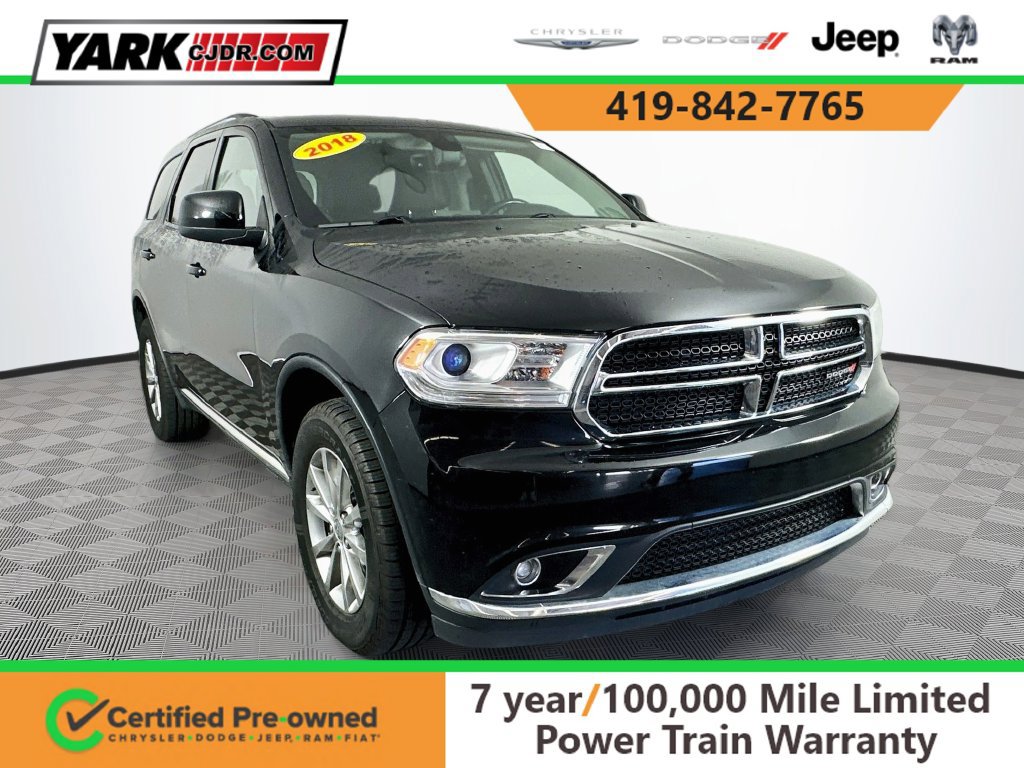 Certified 2018 Dodge Durango SXT w/ Quick Order Package 2BB AWD/4WD image 1