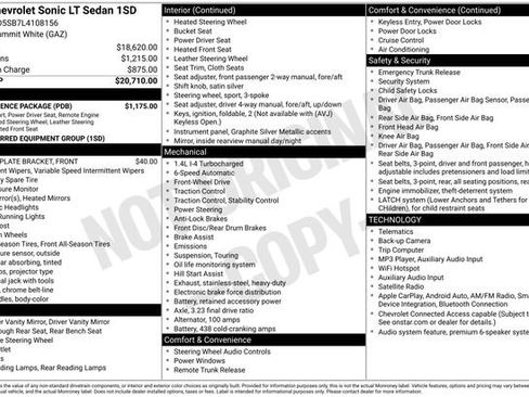 Used 2020 Chevrolet Sonic LT w/ Convenience Package FWD image 7