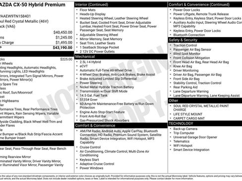 New 2026 MAZDA CX-50 2.5 Hybrid w/ Premium Plus Pkg AWD/4WD image 4