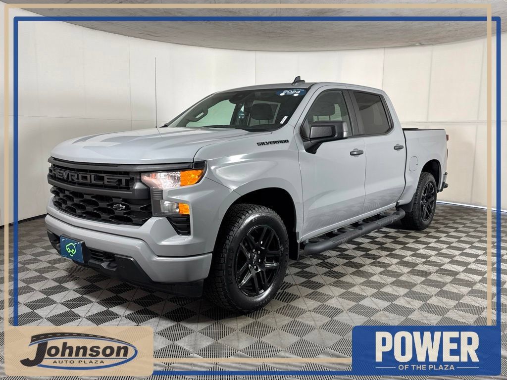 Certified 2024 Chevrolet Silverado 1500 Custom w/ Turbomax Blackout Package AWD/4WD image 1