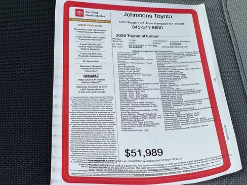 Certified 2025 Toyota 4Runner TRD Off-Road AWD/4WD image 3
