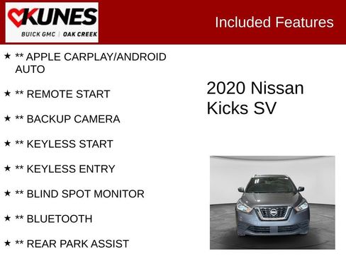 Used 2020 Nissan Kicks SV FWD image 2