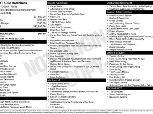 Used 2016 FIAT 500 e w/ Esport Package FWD image 33