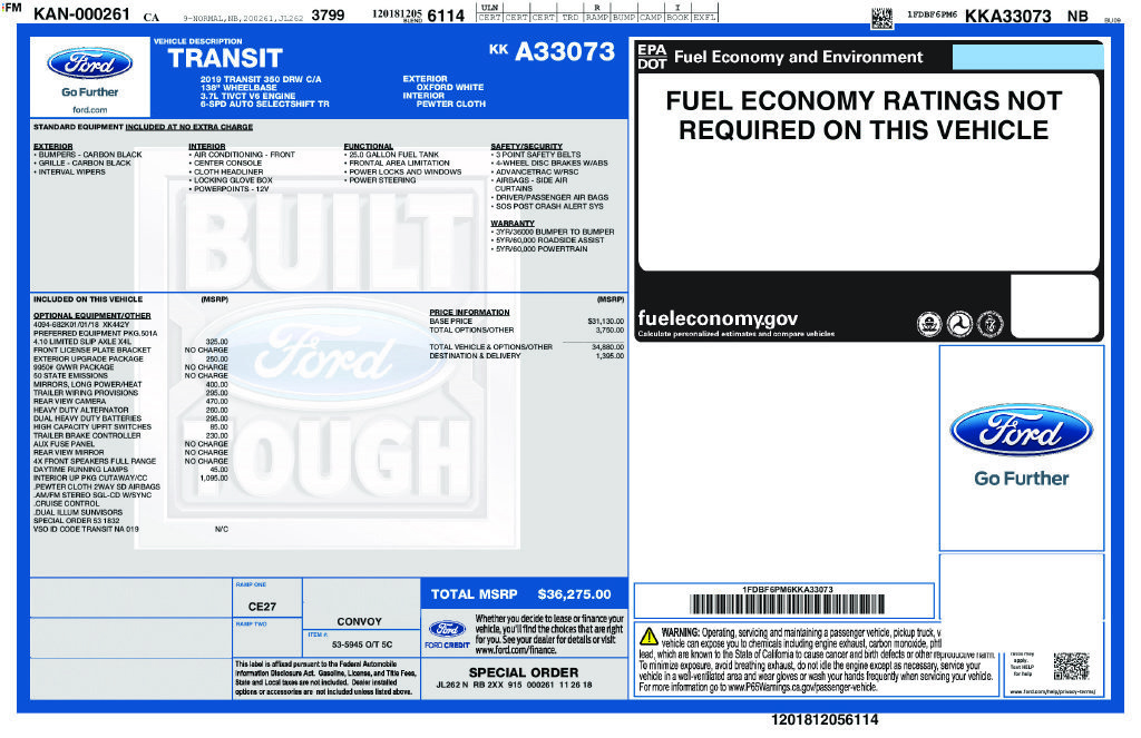 Used 2019 Ford Transit 350 138 DRW w/ Interior Upgrade Package RWD image 22