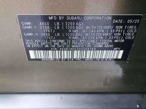 Certified 2025 Subaru Outback Premium image 7