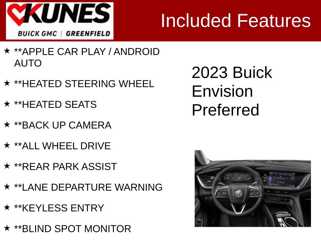 Used 2023 Buick Envision Preferred w/ Premium Seat Package AWD/4WD image 2