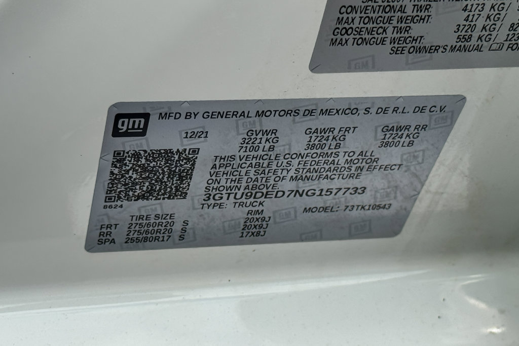 Used 2022 GMC Sierra 1500 SLT w/ SLT Premium Package AWD/4WD image 24