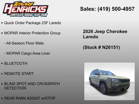 New 2026 Jeep Cherokee Laredo AWD/4WD image 12