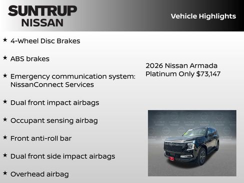 New 2026 Nissan Armada Platinum AWD/4WD image 16