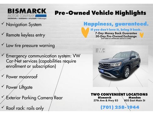 Certified 2021 Volkswagen Atlas SEL w/ MDO Package (Bench Seat) AWD/4WD image 5
