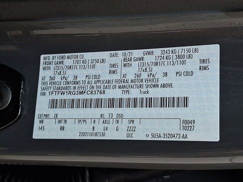 Used 2021 Ford F150 Raptor w/ Equipment Group 801A High AWD/4WD image 28