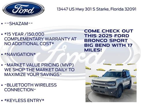New 2025 Ford Bronco Sport Big Bend w/ Convenience Package AWD/4WD image 5