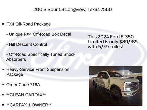 Used 2024 Ford F350 Limited w/ FX4 Off-Road Package image 4