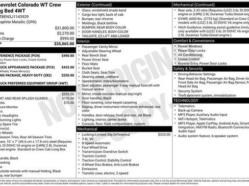 Used 2018 Chevrolet Colorado W/T w/ WT Convenience Package AWD/4WD image 4