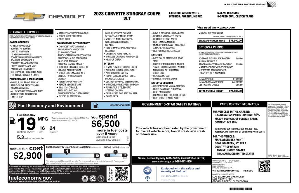 Used 2023 Chevrolet Corvette Stingray Preferred Cpe RWD image 2