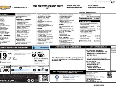 Used 2023 Chevrolet Corvette Stingray Preferred Cpe RWD image 2