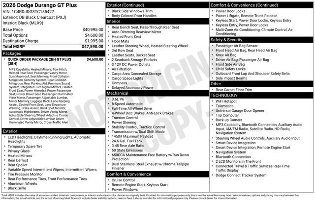 New 2026 Dodge Durango GT AWD/4WD image 55