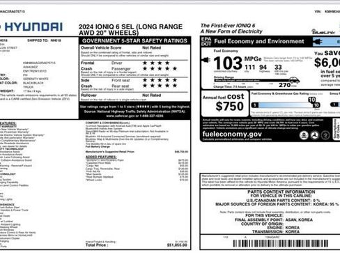 Used 2024 Hyundai Ioniq 6 SEL AWD/4WD image 40