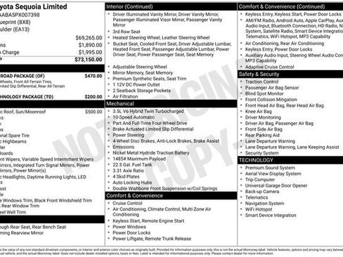 Used 2023 Toyota Sequoia Limited w/ TRD Off-Road Package AWD/4WD image 7