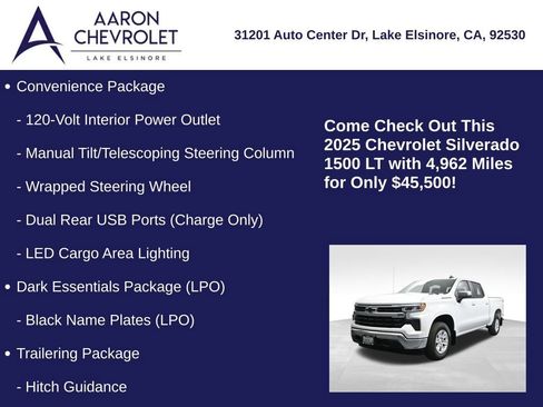 Used 2025 Chevrolet Silverado 1500 LT w/ LPO, Dark Essentials Package RWD image 25
