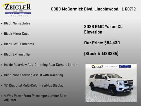 New 2026 GMC Yukon XL Elevation w/ Elevation Premium Package AWD/4WD image 36