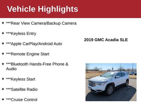 Used 2019 GMC Acadia SLE image 3