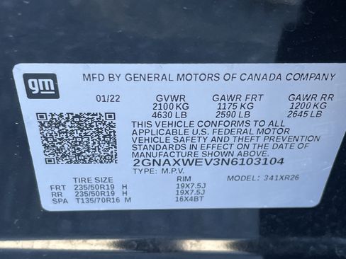 Used 2022 Chevrolet Equinox RS w/ RS Leather Package image 27