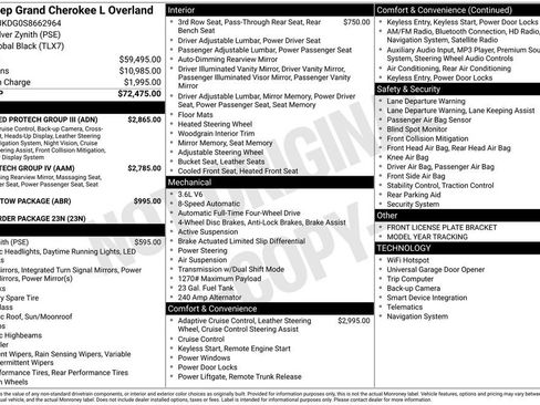 New 2025 Jeep Grand Cherokee L Overland w/ Advanced Protech Group III image 44
